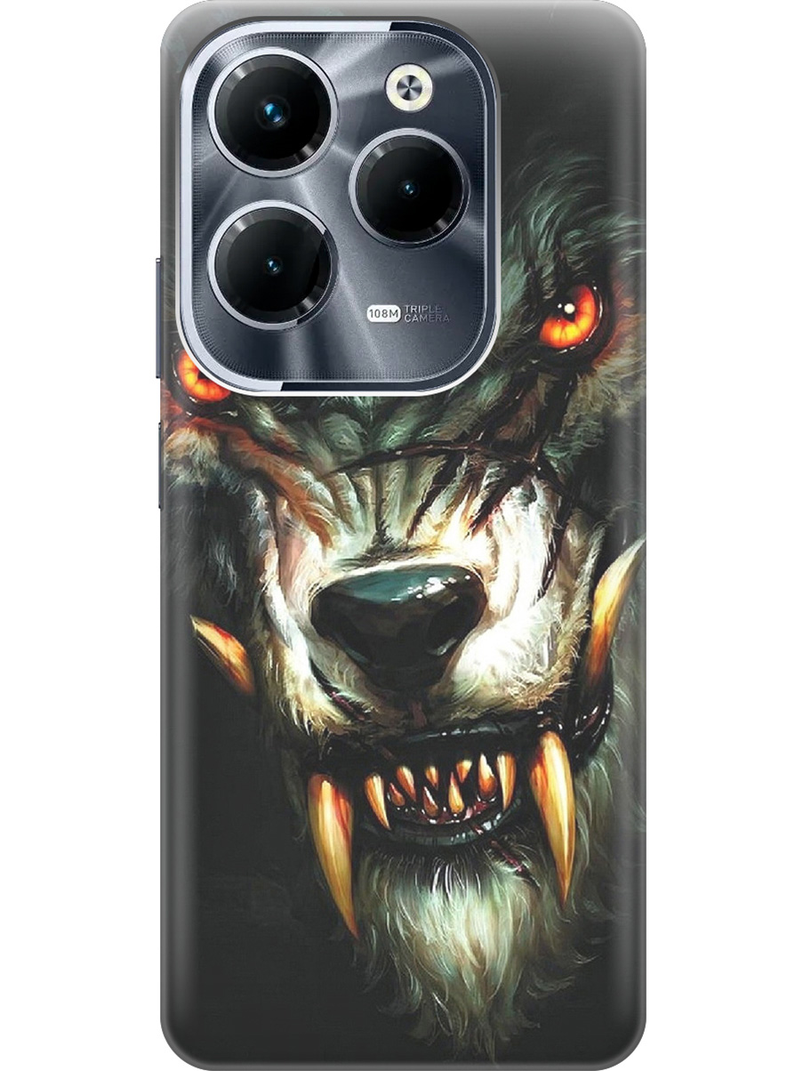 

Силиконовый чехол на Infinix Hot 40 / Hot 40 Pro с рисунком "Злой оборотень", Желтый;черный, 20011884