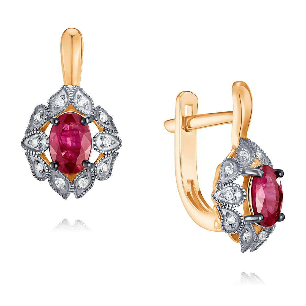 

Серьги из красного золота с бриллиантом/рубином ADAMAS 24039306/01-А50Д-431, 24039306/01-А50Д-431