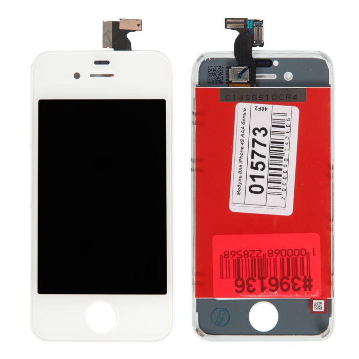 

Дисплей для Apple iPhone 4S в сборе с тачскрином (AAA), белый