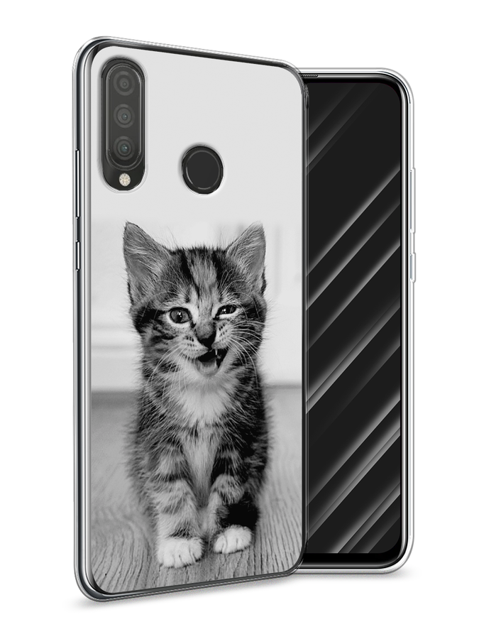 

Чехол Awog на Huawei P30 Lite "Подмигивающий котенок", Черный;серый, 67950-1