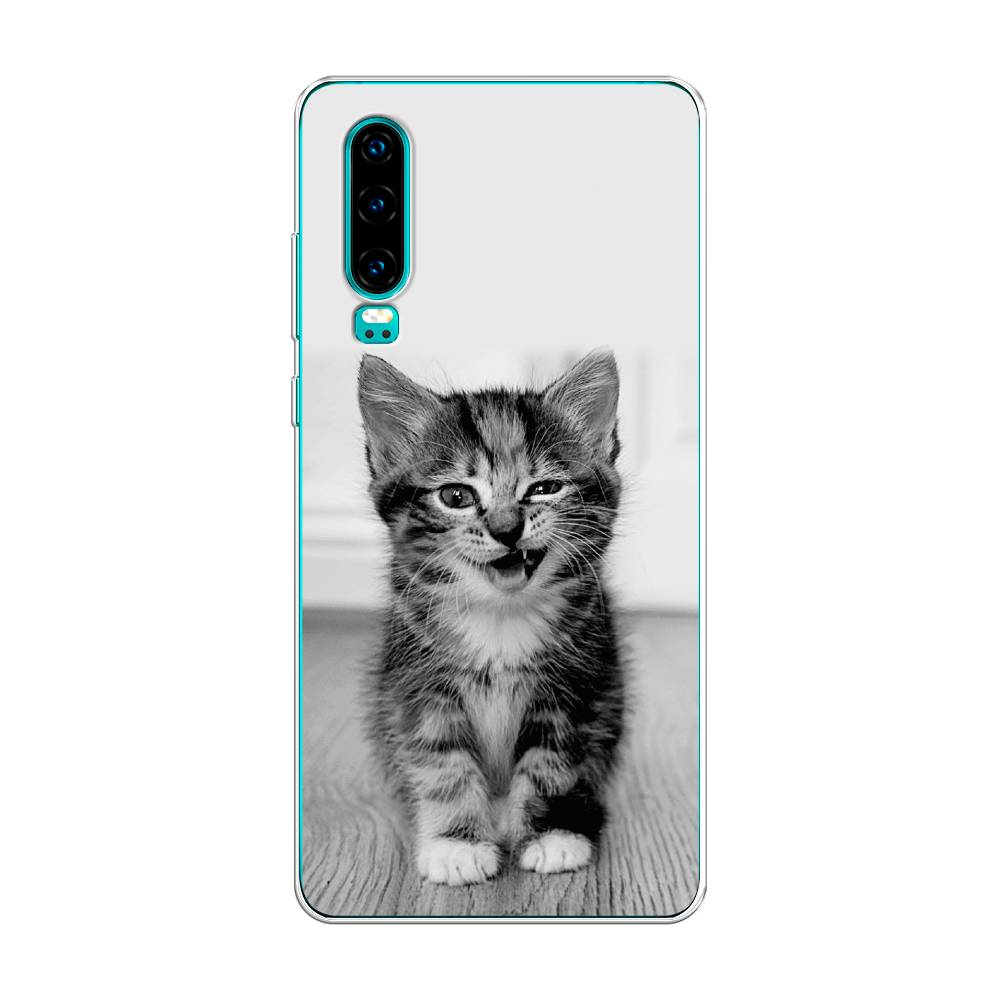 

Чехол Awog на Huawei P30 "Подмигивающий котенок", Черный;серый, 68550-1