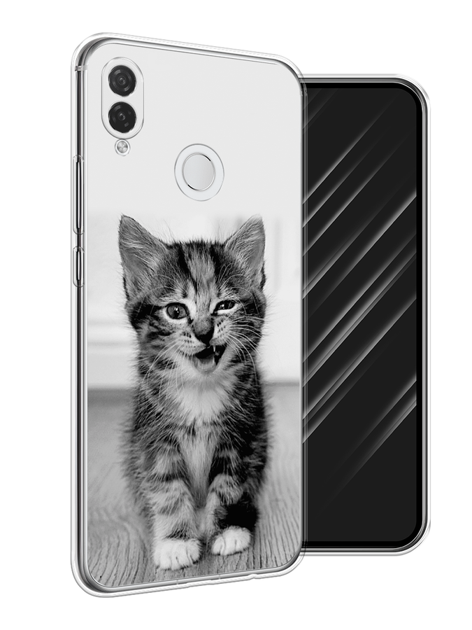 

Чехол Awog на Huawei P Smart Plus "Подмигивающий котенок", Черный;серый, 68250-1
