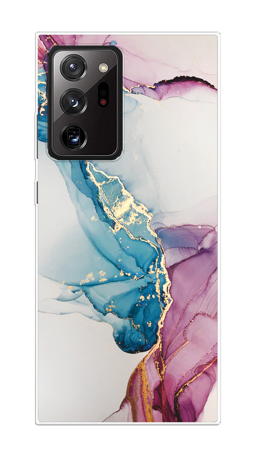 

Чехол на Samsung Galaxy Note 20 Ultra "Розовые разводы рисунок", Синий;розовый;золотистый, 2101050-1