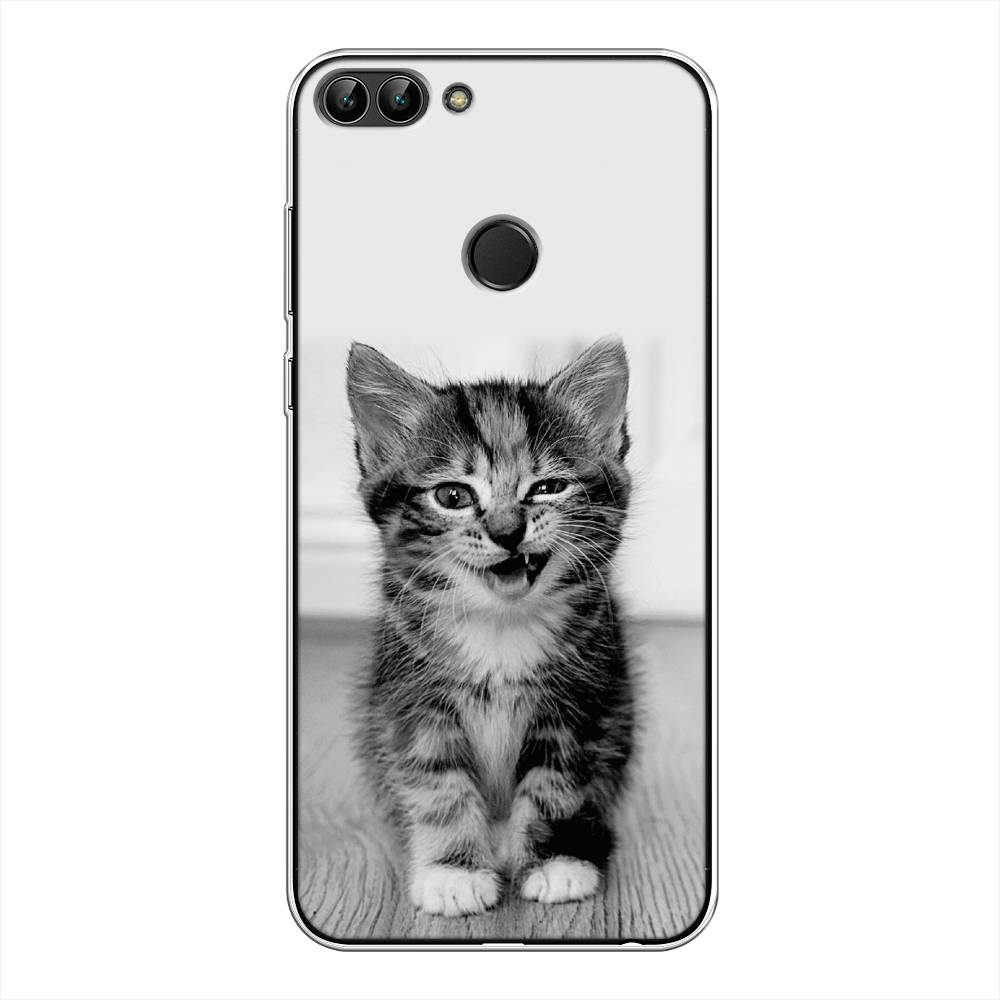 

Чехол Awog на Huawei P Smart "Подмигивающий котенок", Черный;серый, 64050-1