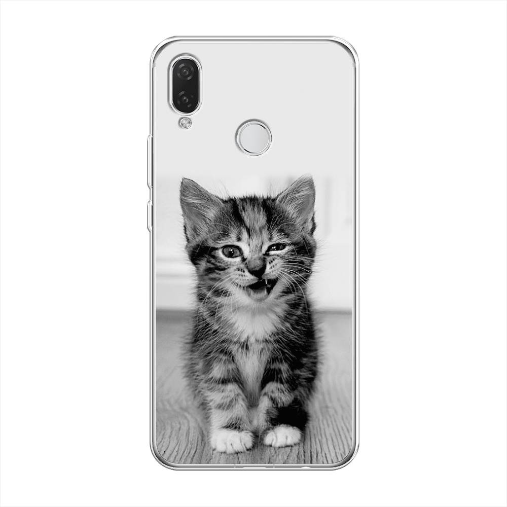 

Чехол Awog на Huawei Nova 3i "Подмигивающий котенок", Черный;серый, 68350-1
