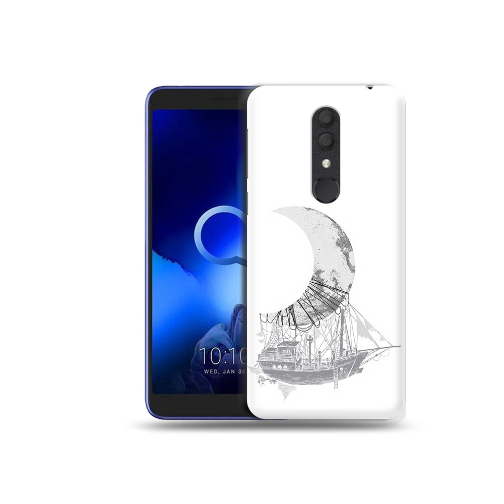 

Чехол MyPads Tocco для Alcatel 1X черно белый корабль полумесяц (PT133941.659.684), Прозрачный, Tocco