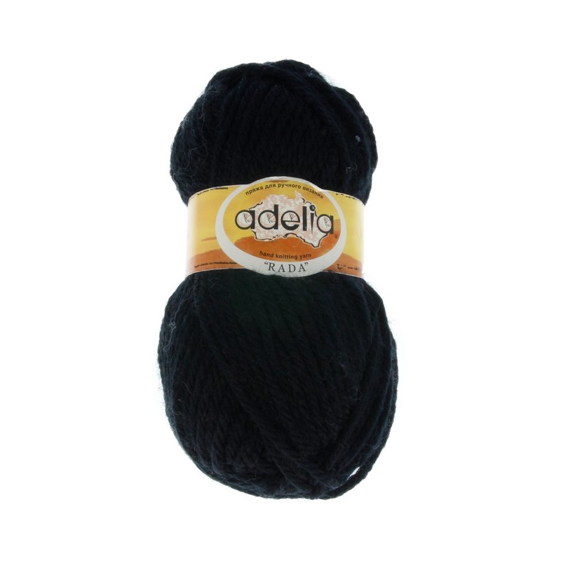 

Пряжа Adelia Rada, 10 шт. по 100 г, набор, 100% акрил, 80 м №055 ЧЕРНЫЙ, "RADA"