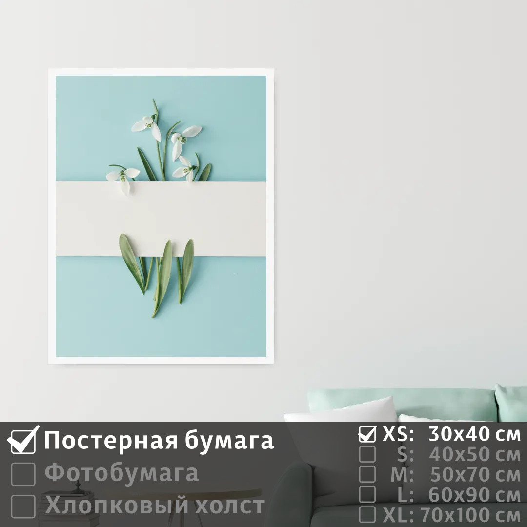 

Постер на стену ПолиЦентр Белые цветы абстракция минимализм 30х40 см, БелыеЦветыАбстракцияМинимализм