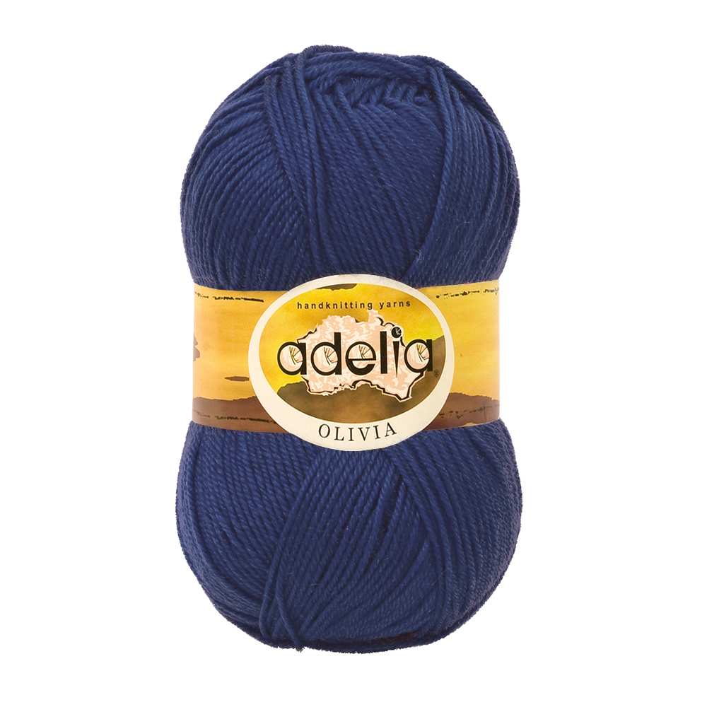

Пряжа Adelia Olivia, 5 шт. по 100 г, набор, 60% акрил, 40% шерсть 250 м №20 джинсовый, Синий, OLIVIA