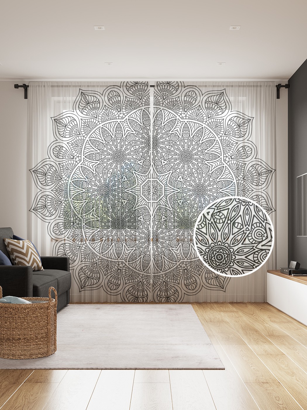 

Фототюль JoyArty "Узор заклинателя", 145x265см (2 полотна со шторной лентой + 50 крючков), Узор заклинателя