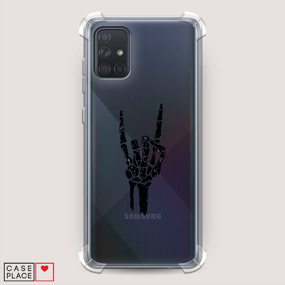 фото Противоударный силиконовый чехол "rock for a skeleton" на samsung galaxy a71 awog