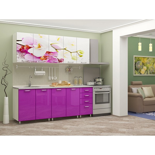 

Гарнитур кухонный Орхидея 2 м белый DSV_758-126M, Орхидея