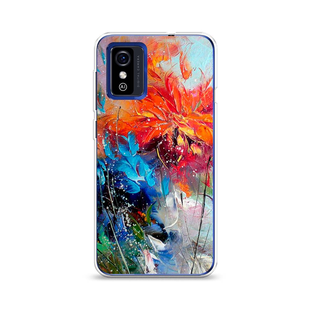 

Чехол на ZTE Blade L9 "Абстрактные цветы", Оранжевый;синий, 135250-4