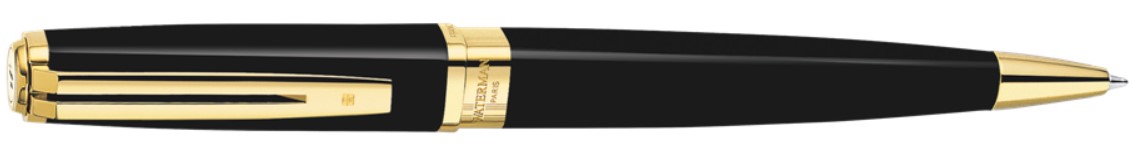 

Шариковая ручка Waterman Exception Slim Black GT. Детали дизайна: позолота 23К. S0636960