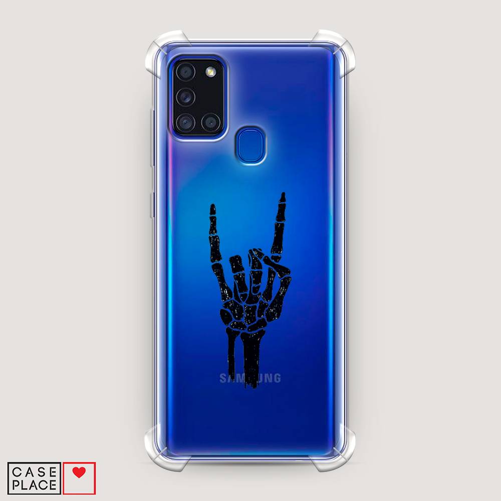 фото Противоударный силиконовый чехол "rock for a skeleton" на samsung galaxy a21s awog