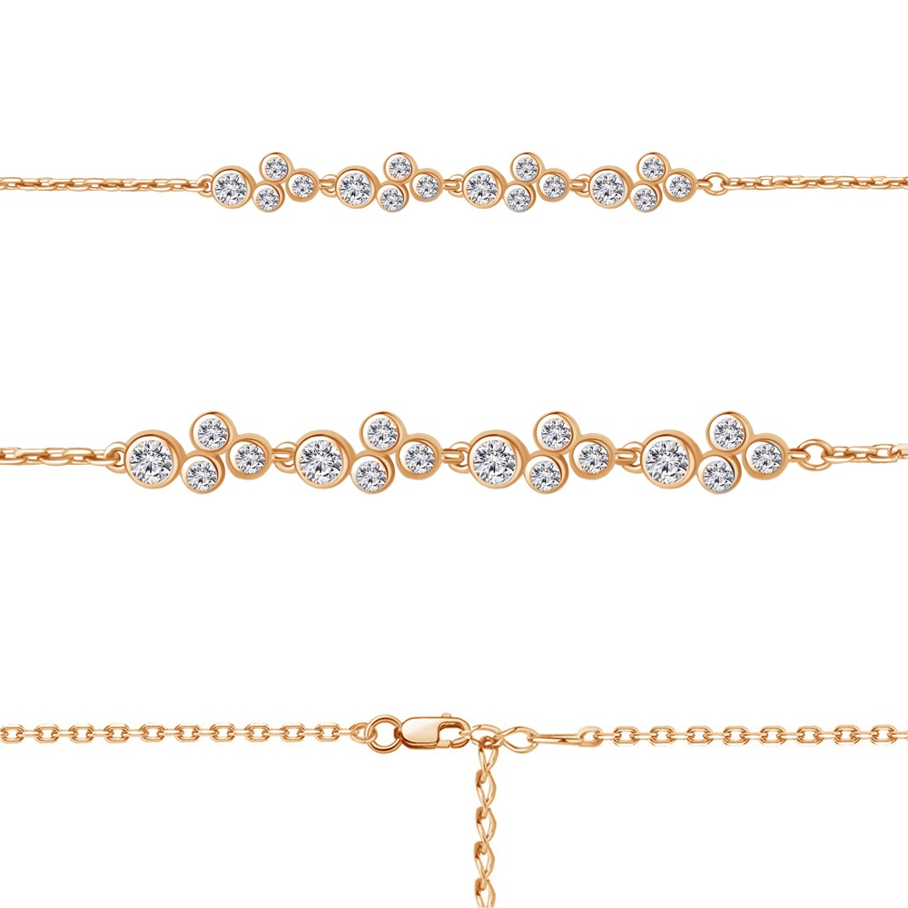 

Браслет из серебра с фианитом р. 17 Aquamarine 74659А_925_з, 74659А_925_з