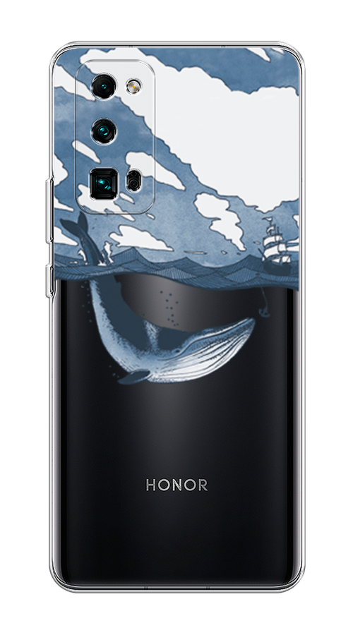 

Чехол на Honor 30 Pro Plus "Большой кит", Синий, 612250-1