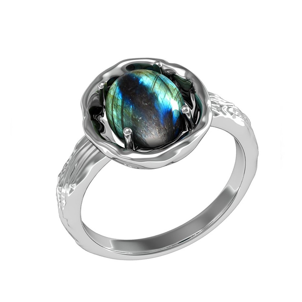 

Кольцо из серебра р.  ПРИВОЛЖСКИЙ ЮВЕЛИР 293639-LB, лабрадорит, 293639-LB