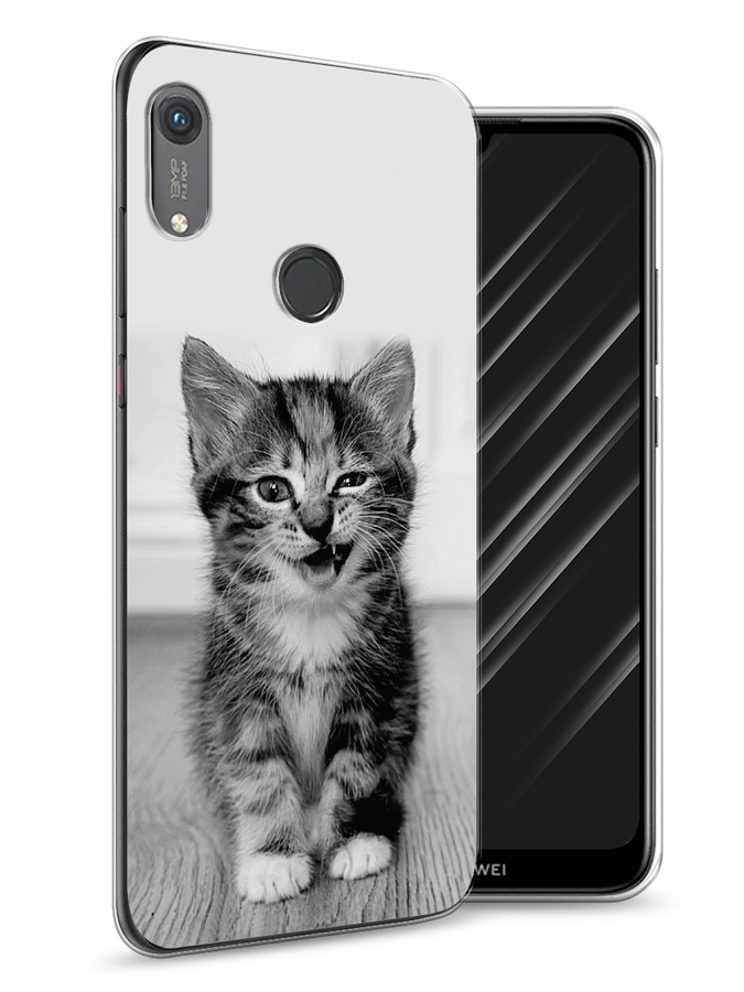 

Чехол Awog на Honor 8A (8A Pro/Prime) "Подмигивающий котенок", Черный;серый, 68750-1