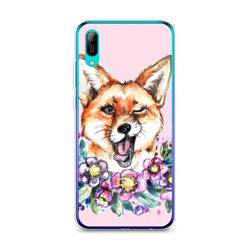 

Чехол Awog на Huawei Y6 Pro (Prime) 2019 "Подмигивающая лиса", Оранжевый, 68150-10