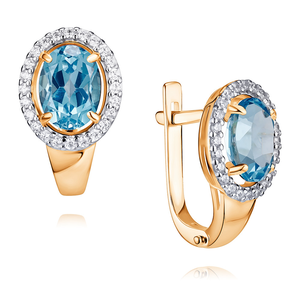 

Серьги из красного золота с топазом/фианитом ADAMAS 24039250/01-А50Д-659, 24039250/01-А50Д-659
