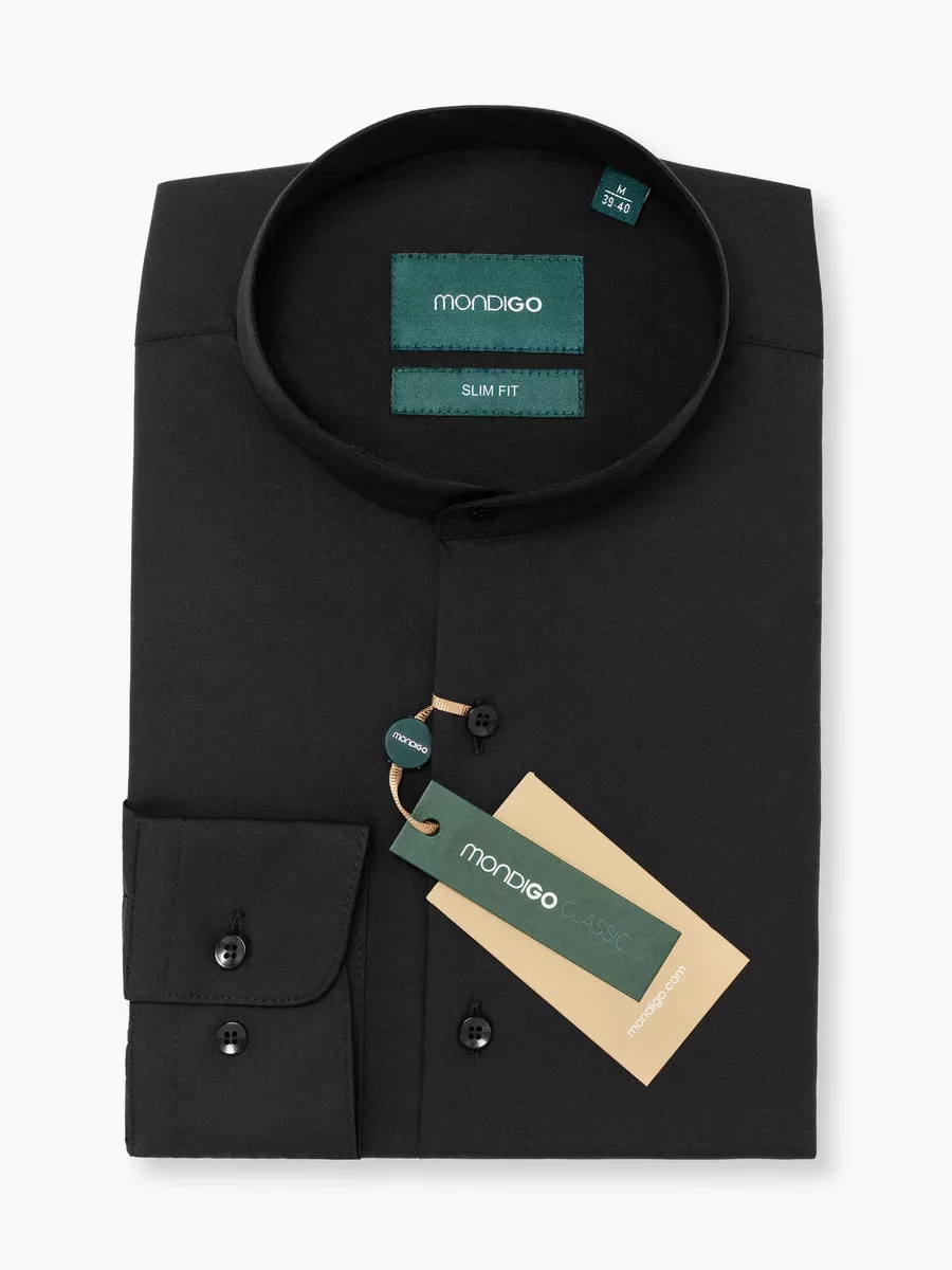 

Рубашка мужская MONDIGO 16622 черная S, Черный, 16622