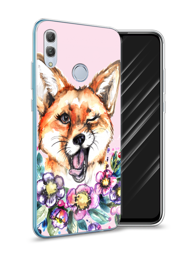 

Чехол Awog на Huawei P Smart 2019 "Подмигивающая лиса", Оранжевый, 67250-10