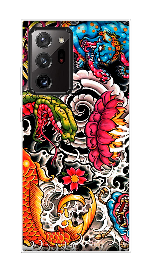 

Чехол на Samsung Galaxy Note 20 Ultra "Японское искусство", Красный;оранжевый;голубой, 2101050-1