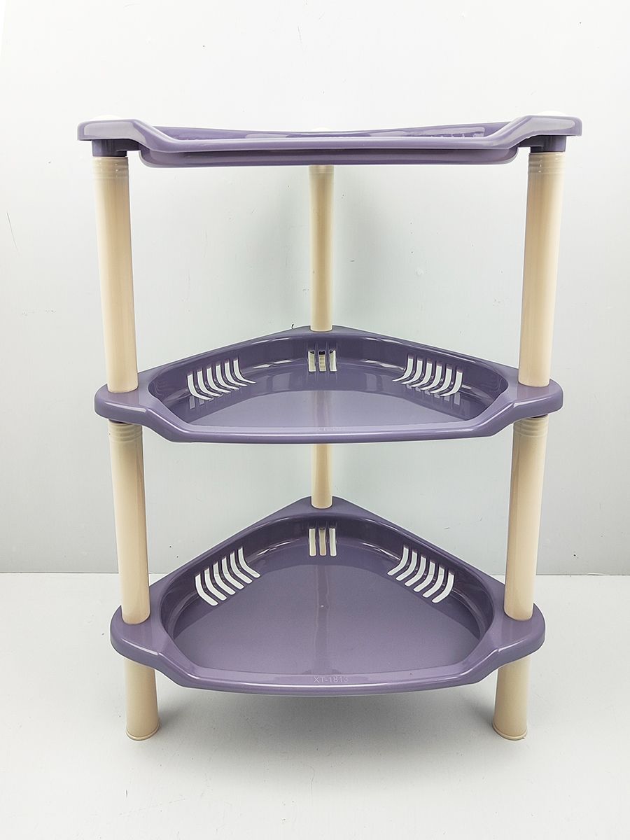 Этажерка пластиковая 3-х ярусная Baizheng BZ-RSK-537 сиреневый