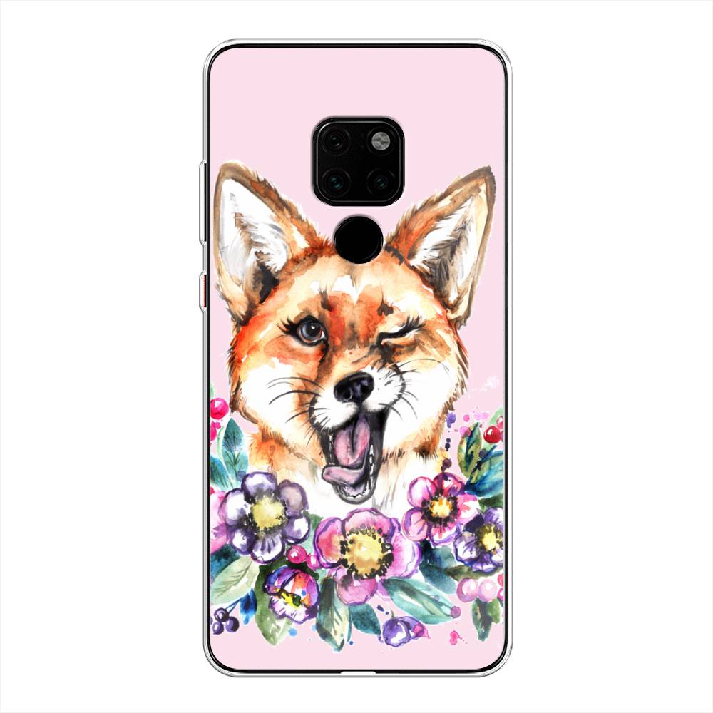 

Чехол Awog на Huawei Mate 20 "Подмигивающая лиса", Оранжевый, 66850-10