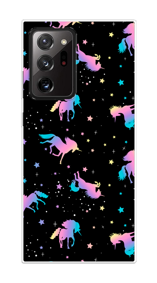 

Чехол на Samsung Galaxy Note 20 Ultra "Единороги градиент", Черный;розовый;голубой, 2101050-1