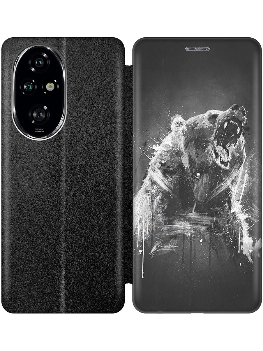 

Чехол-книжка на Honor 200 pro с принтом "Разъяренный медведь" черный, Черный;коричневый;серый, 783979613