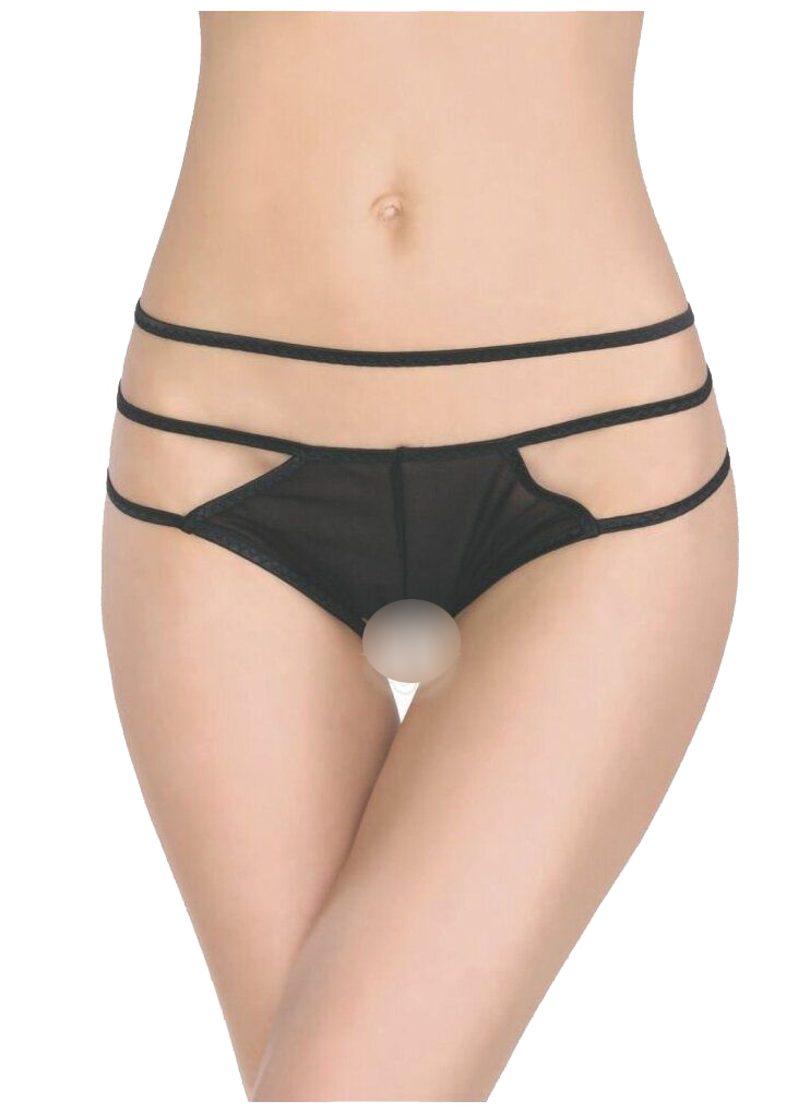 

Трусики с бусинами и тройными бретелями черный L/XL, 2831