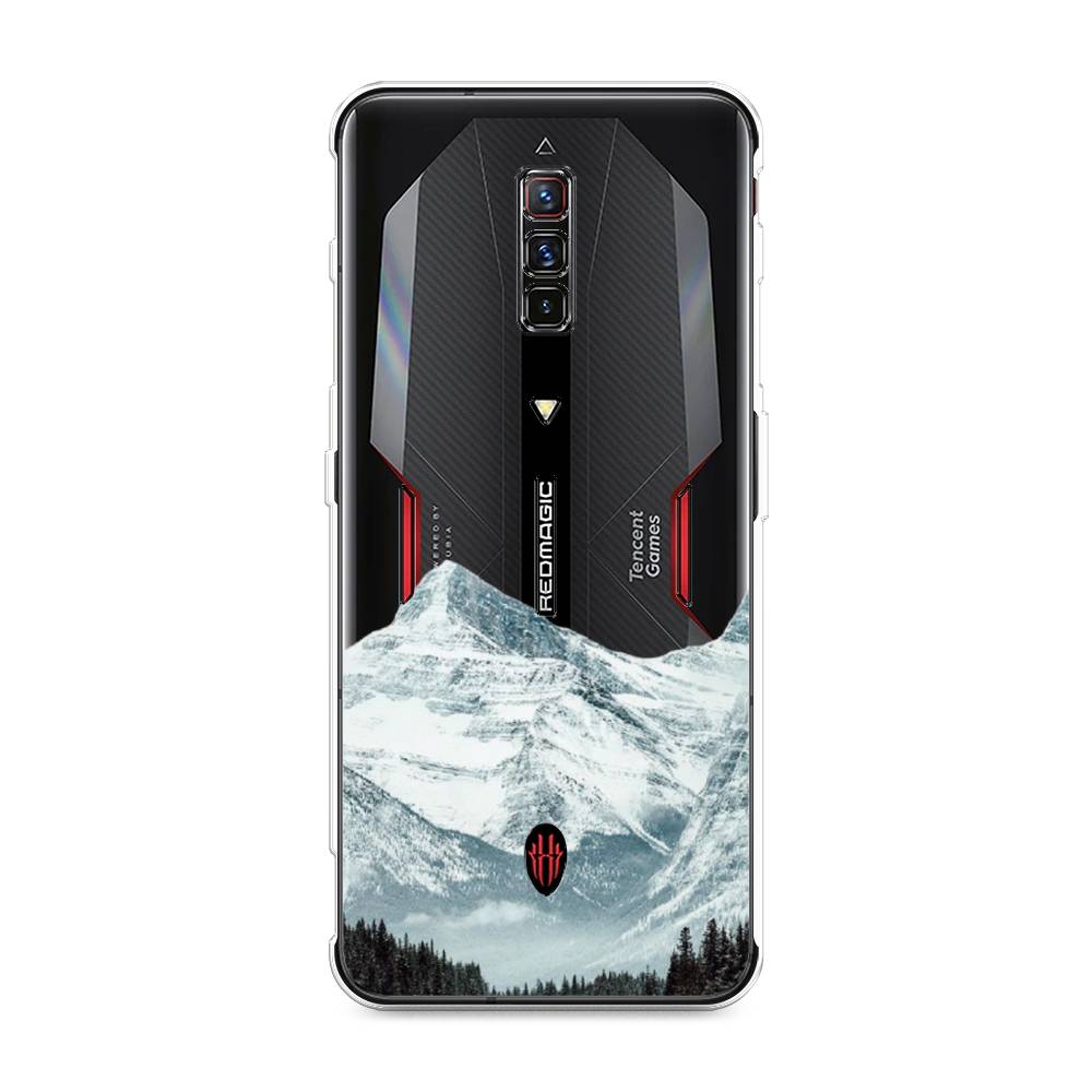 

Чехол на ZTE Nubia Red Magic 6 "Горы арт 1", Белый;зеленый, 135150-2