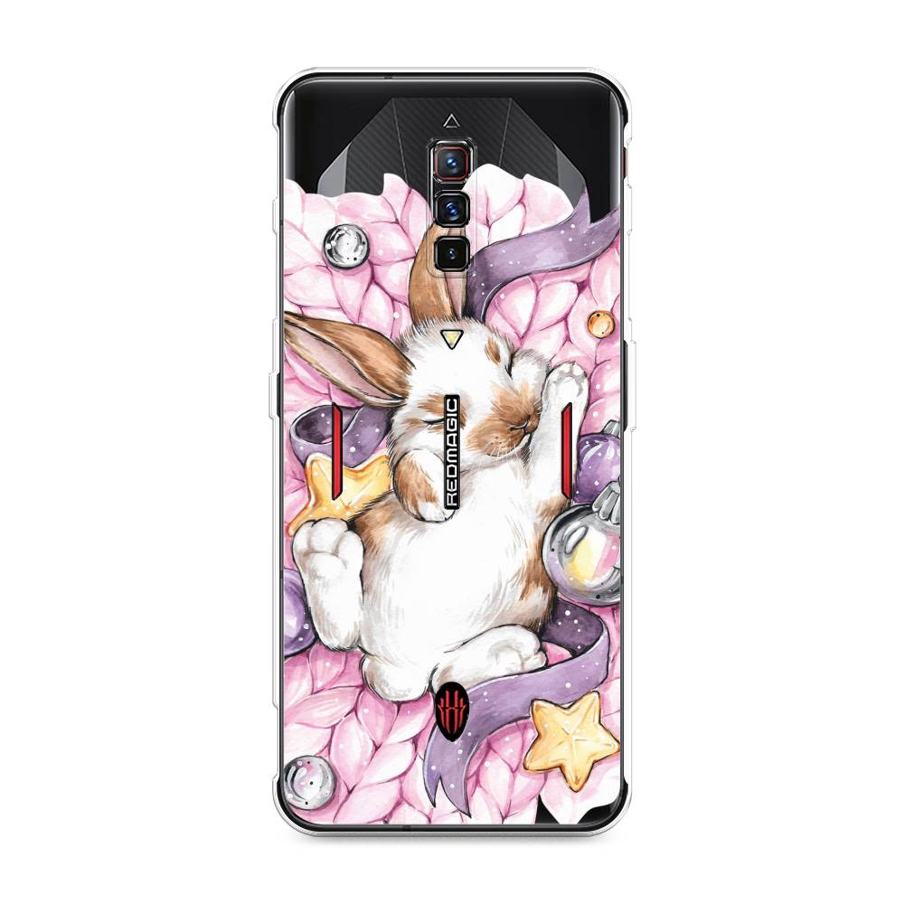 

Чехол на ZTE Nubia Red Magic 6 "Кролик спит", Розовый;белый, 135150-5
