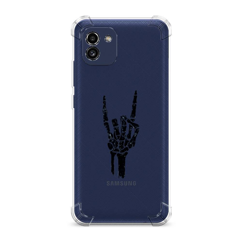 фото Противоударный силиконовый чехол "rock for a skeleton" на samsung galaxy a03 awog