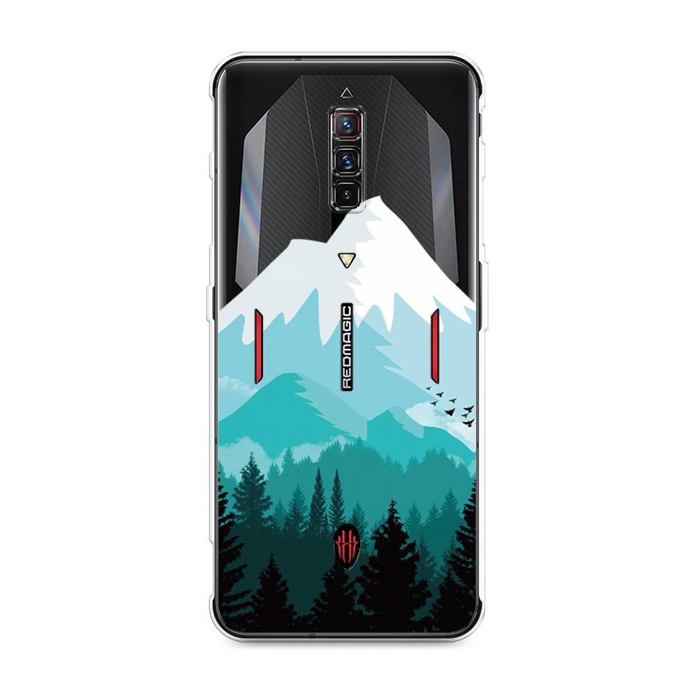 

Чехол на ZTE Nubia Red Magic 6 "Синяя снежная гора", Белый;голубой, 135150-2