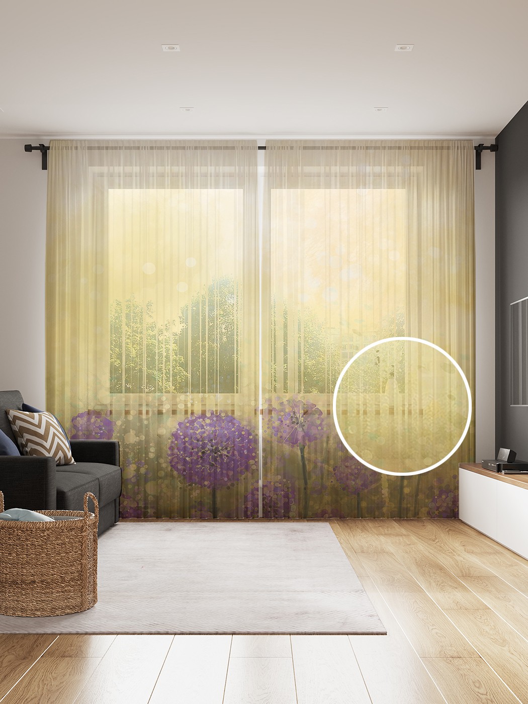 

Фототюль JoyArty "Цветные одуванчики", 145x265см, 2 полотна, лента, 50 крючков, Цветные одуванчики