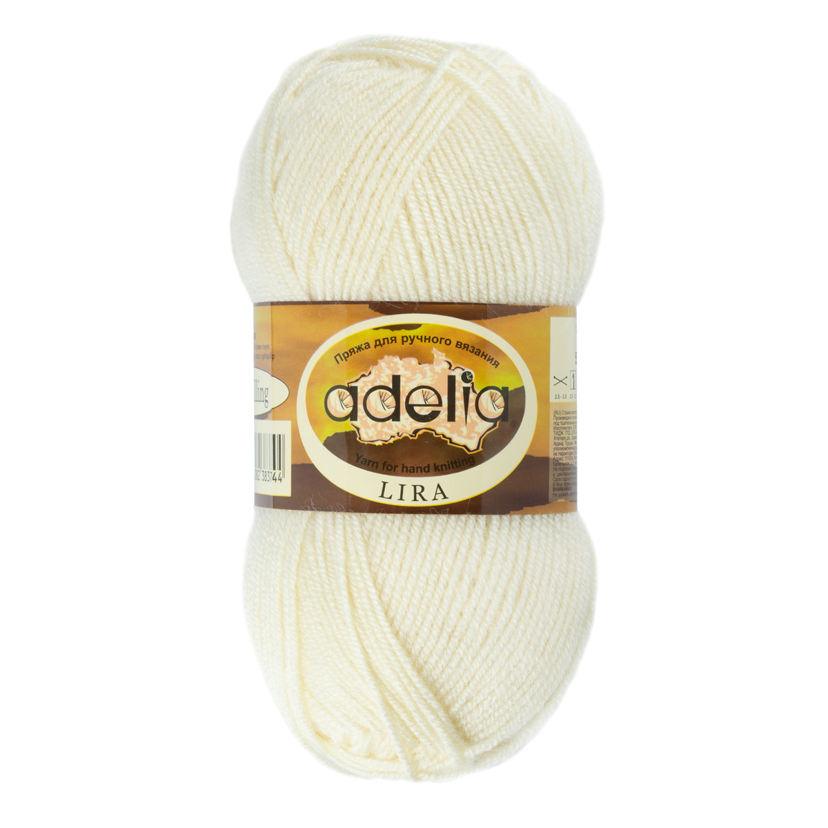 

Пряжа Adelia Lira, 10 шт. по 50 г. 100% акрил 200 м №24 шампань, Белый, LIRA