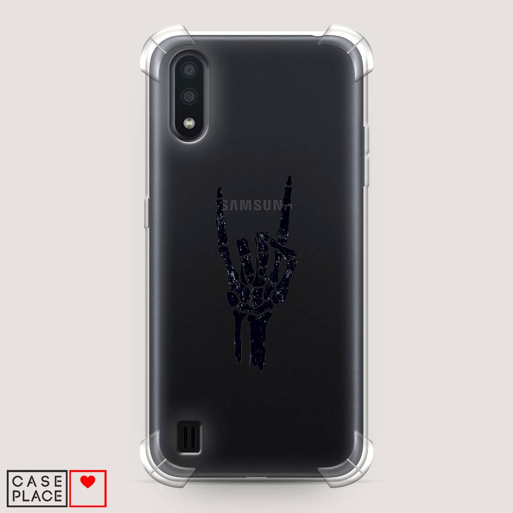 фото Противоударный силиконовый чехол "rock for a skeleton" на samsung galaxy a01 awog