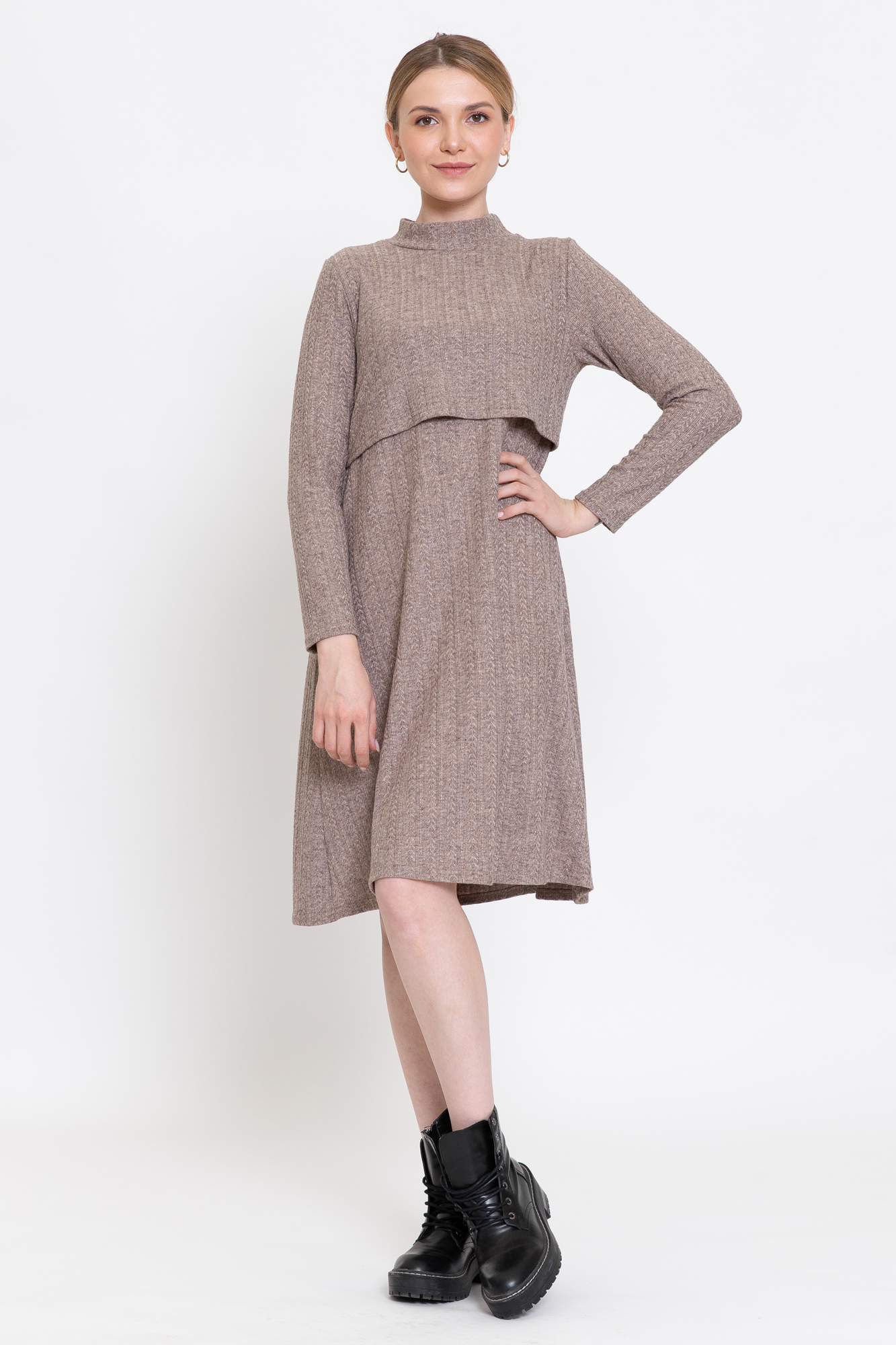 фото Платье для беременных женское mama's fantasy 08-30722mf коричневое 46 ru