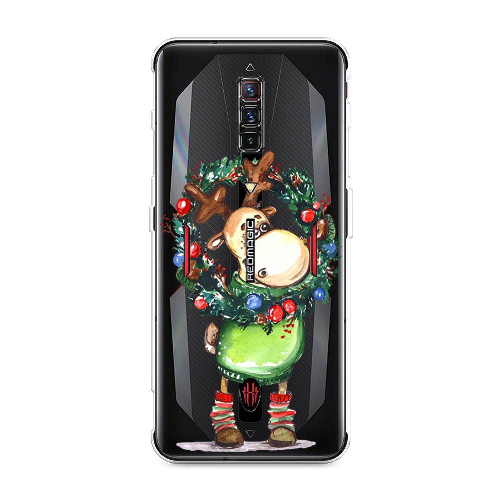 

Чехол на ZTE Nubia Red Magic 6 "Олень с новогодним венком", 135150-4