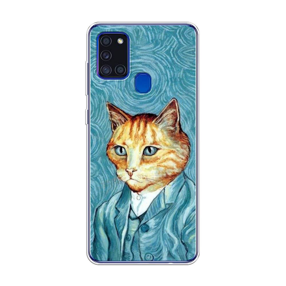 фото Силиконовый чехол "кот ван гог" на samsung galaxy a21s awog