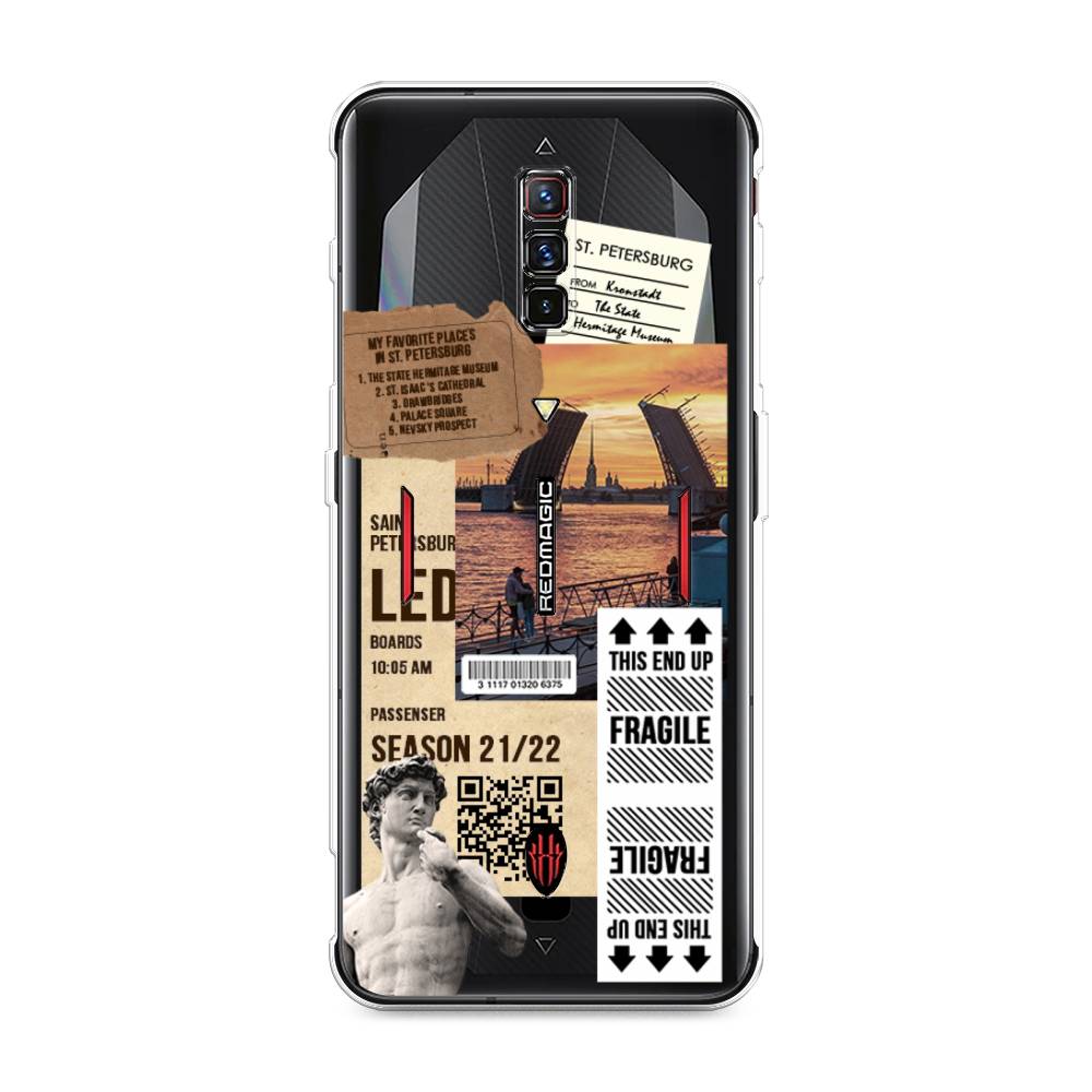 

Чехол на ZTE Nubia Red Magic 6 "Санкт-Петербург коллаж", Коричневый;бежевый;белый, 135150-6
