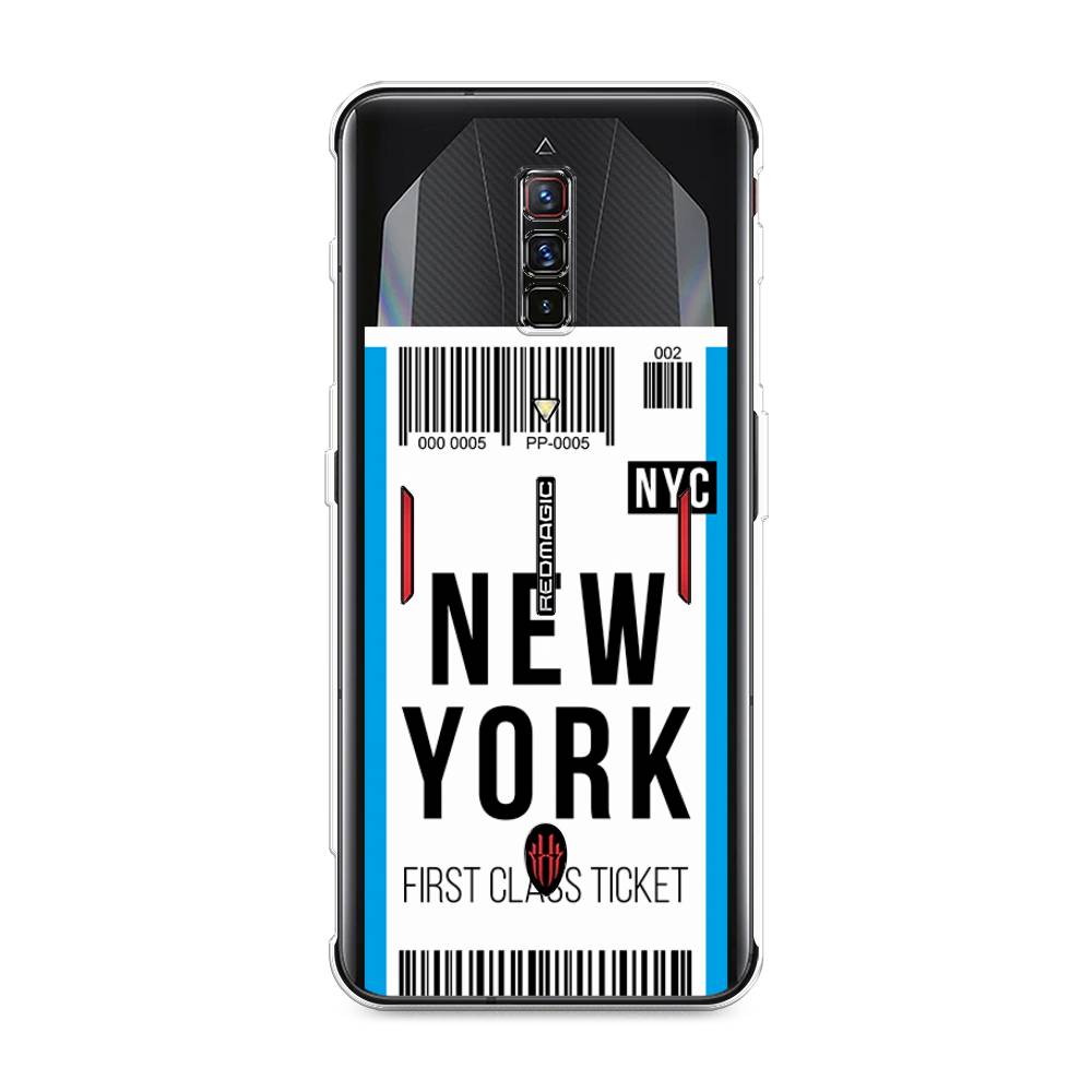 

Чехол на ZTE Nubia Red Magic 6 "Билет в Нью-Йорк", Белый;голубой, 135150-6