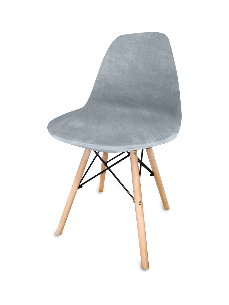 

Чехол на стул Eames c обивкой Виктория хоум декор Бруклин светло-серый, Чехол на стул Eames c обивкой