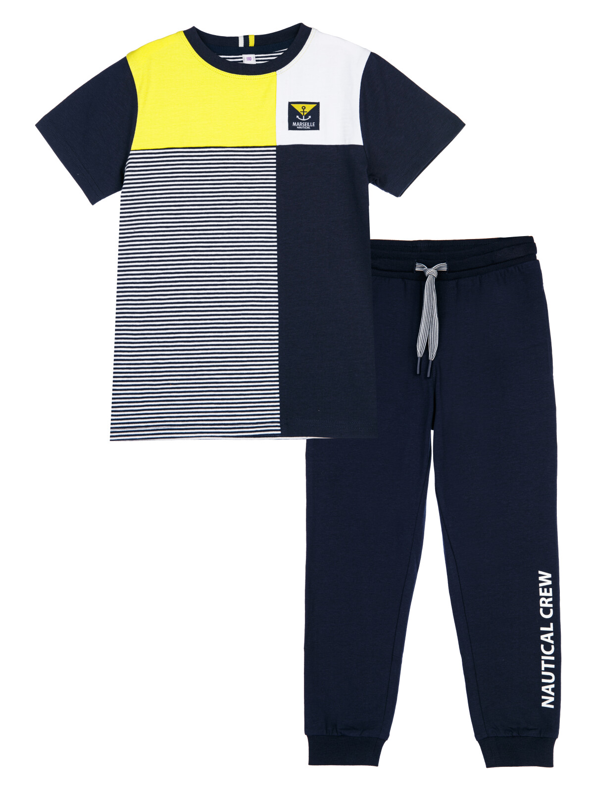 

Костюм повседневный PlayToday 12412268, белый; жёлтый; тёмно-синий, 104, Белый;желтый;синий, 12412268