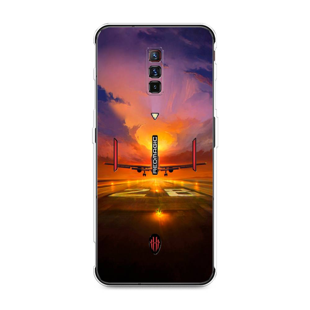 

Чехол на ZTE Nubia Red Magic 6 "Самолет на посадке", Оранжевый;синий, 135150-6