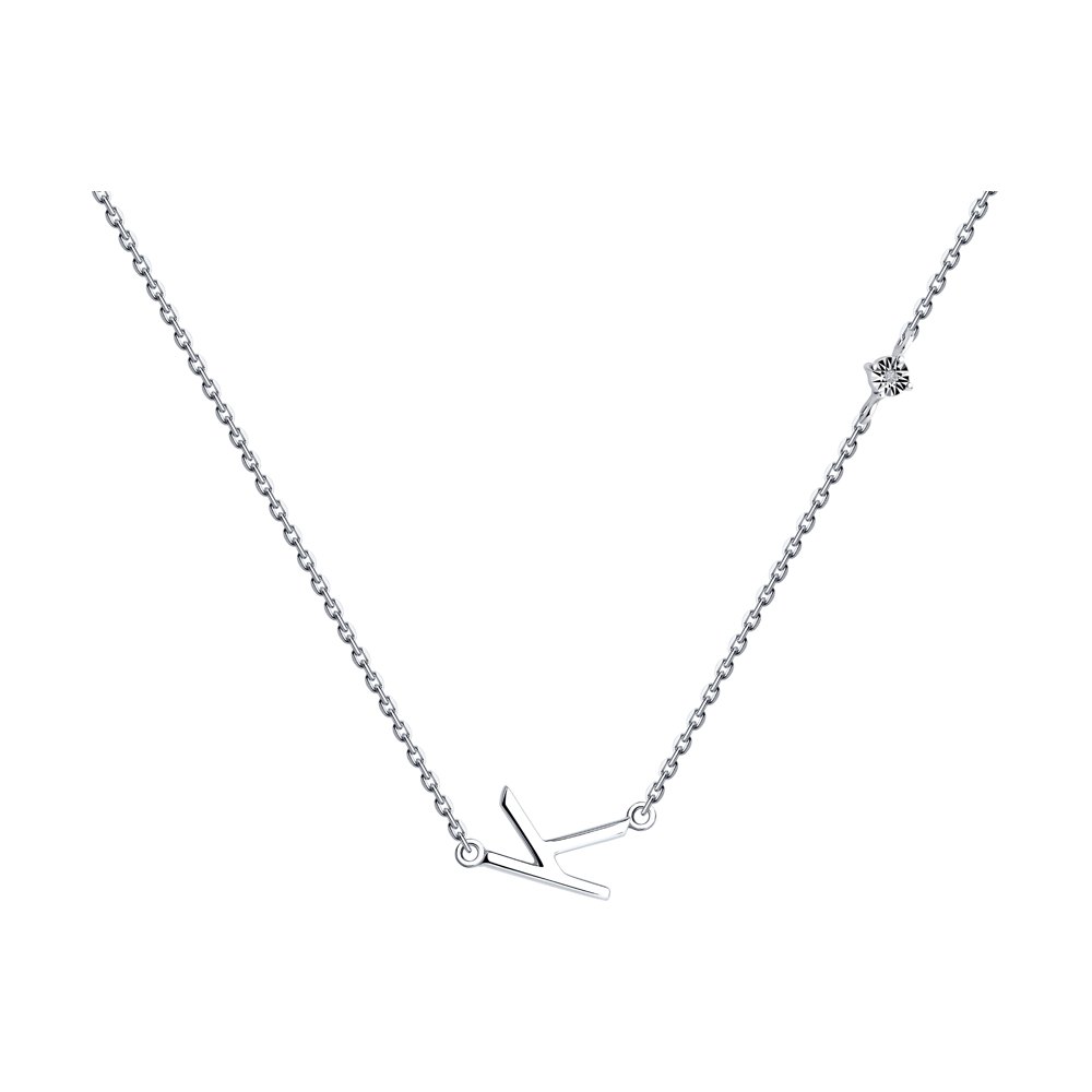 

Колье из серебра 50 см SOKOLOV 87070027, бриллиант, 87070027