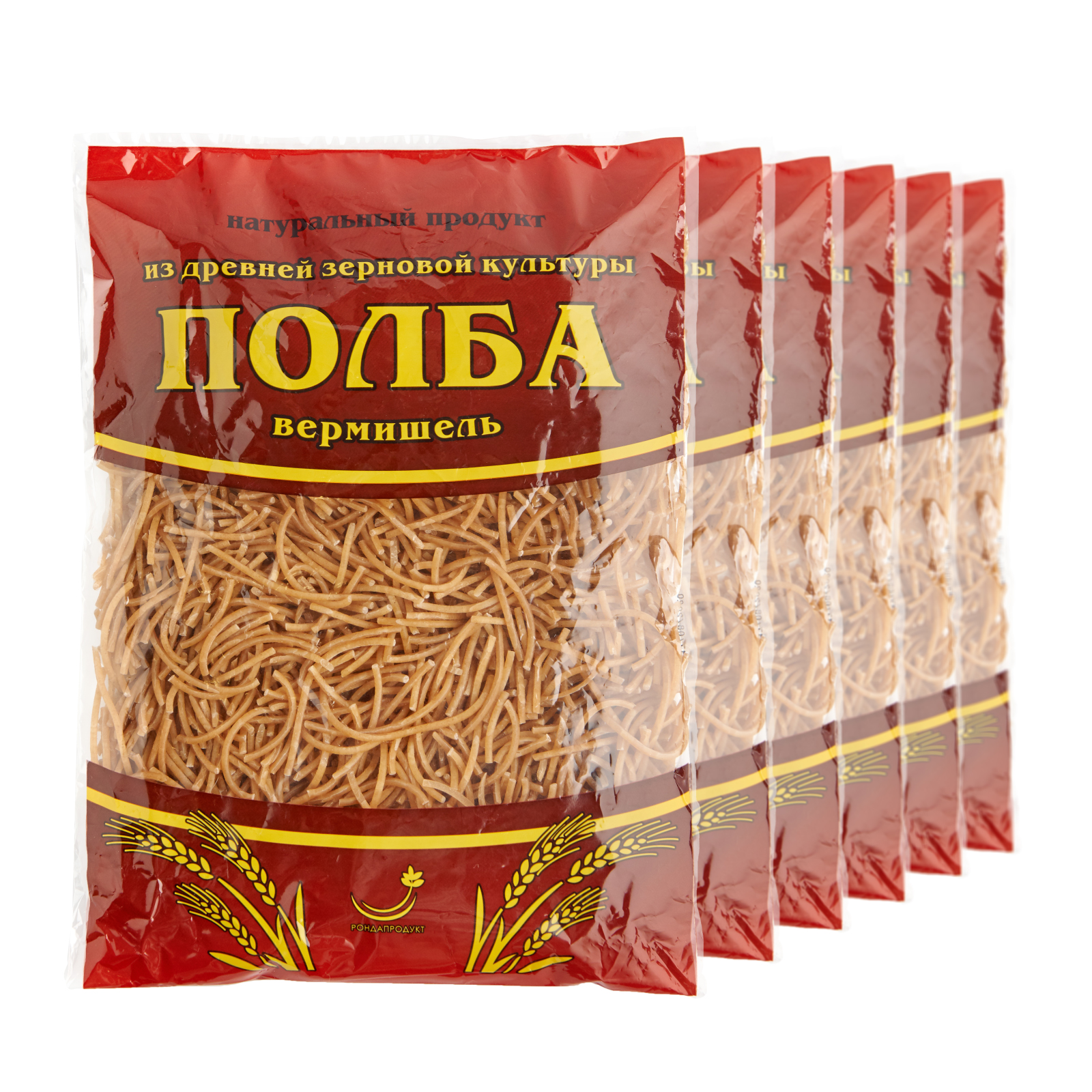 

Макароны Рондапродукт цельнозерновые вермишель из полбы, 6 шт по 350 г, Макароны из полбы